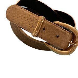 Amanda Smith Tan Belt with Gold Buckle